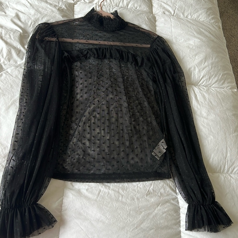 Black sheet evening blouse